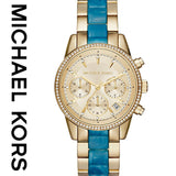 Michael Kors Ritz Gold Dial Two Tone Steel Strap Watch for Women - MK6328 Authentic Buy Shop Now