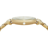 Emporio Armani Gianni T Bar Analog Crystals Gold Dial Gold Steel Strap Watch For Women - AR11608 Authentic Buy Shop Now
