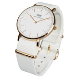 Daniel Wellington Classic Petite Dover White Dial White Nylon Strap Watch For Women - DW00100311 Authentic Buy Shop Now