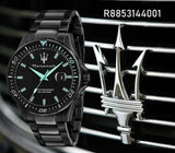 Maserati SFIDA Aqua Edition Analog Black Dial Black Steel Strap Watch For Men - R8853144001 Authentic Buy Shop Now
