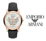 Emporio Armani Meccanico Skeleton Silver Dial Black Leather Strap Watch For Men - AR60031 Authentic Buy Shop Now