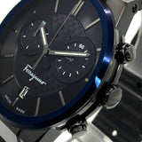 Salvatore Ferragamo Sapphire Chrono Black Dial Black Rubber Strap Watch for Men - SFME00621 Authentic Buy Shop Now