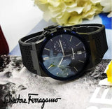 Salvatore Ferragamo Sapphire Chrono Black Dial Black Rubber Strap Watch for Men - SFME00621 Authentic Buy Shop Now