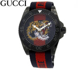 Gucci Dive Tiger Blue and Red Dial Blue Red Blue Nylon Strap Watch For Men - YA136215 Authentic Buy Shop Now
