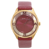 Marc Jacobs Tether Transparent Red Dial Red Leather Strap Watch for Women - MBM1377 Authentic Buy Shop Now