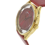 Marc Jacobs Tether Transparent Red Dial Red Leather Strap Watch for Women - MBM1377 Authentic Buy Shop Now