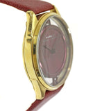 Marc Jacobs Tether Transparent Red Dial Red Leather Strap Watch for Women - MBM1377 Authentic Buy Shop Now