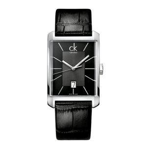 Calvin Klein Window Black Dial Black Leather Strap Watch for Men - K2M21107 Authentic Buy Shop Now
