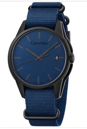 Calvin Klein Tone Blue Dial Blue NATO Strap Watch for Men - K7K514VN Authentic Buy Shop Now