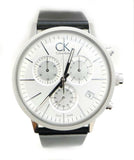 Calvin Klein Post Minimal White Dial Black Leather Strap Watch for Men - K7627120 Authentic Buy Shop Now