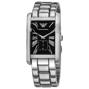 Emporio Armani Classic Analog Black Dial Silver Steel Strap Watch For Men - AR1608 Authentic Buy Shop Now