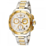 Versace Dylos Chronograph Silver Dial Two Tone Steel Strap Watch for Men - VQC030015 Authentic Buy Shop Now