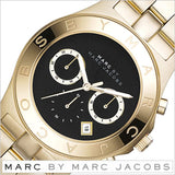 Marc Jacobs Blade Chronograph Black Dial Gold Steel Strap Watch for Women - MBM3309 Authentic Buy Shop Now