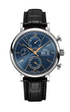 IWC Portofino Chronograph Blue Dial Black Leather Strap Watch for Men - IW391036 Authentic Buy Shop Now