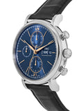 IWC Portofino Chronograph Blue Dial Black Leather Strap Watch for Men - IW391036 Authentic Buy Shop Now