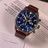 IWC Pilot’s Watch Chronograph Edition “Le Petit Prince” Blue Dial Brown Leather Strap Watch for Men - IW377714 Authentic Buy Shop Now