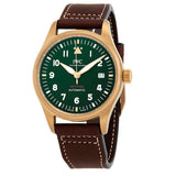 IWC Pilot's Watch Automatic Spitfire Green Dial Brown Leather Strap Watch for Men - IW326802 Authentic Buy Shop Now