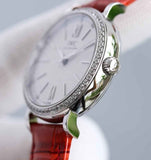 IWC Portofino Automatic Diamonds Silver Dial Red Leather Strap Watch for Women - IW357408 Authentic Buy Shop Now