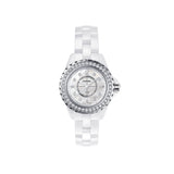 Chanel J12 Diamonds Mother of Pearl White Dial White Steel Strap Watch for Women - J12 H5704 Authentic Buy Shop Now