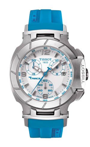 Tissot T Race Chronograph White Dial Brown Rubber Strap Watch for Women - T048.217.17.017.02 Authentic Buy Shop Now