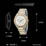 Maserati Stile Chronograph White Dial Two Tone Steel Strap Watch For Men - R8873642009 Authentic Buy Shop Now