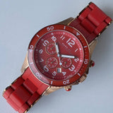 Marc Jacobs Rock Chronograph Red Dial Red Silicone Strap Watch for Women - MBM2577 Authentic Buy Shop Now