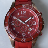 Marc Jacobs Rock Chronograph Red Dial Red Silicone Strap Watch for Women - MBM2577 Authentic Buy Shop Now