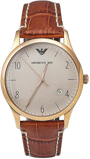 Emporio Armani Beta White Dial Brown Leather Strap Watch for Men - AR1866 Authentic Buy Shop Now