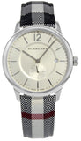 Burberry Classic Stone Silver Dial Horseberry Black Leather Strap Watch for Women - BU10103 Authentic Buy Shop Now