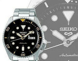 Seiko 5 Sports Automatic Black Dial Silver Steel Strap Watch For Men - SRPD57K1 Authentic Buy Shop Now