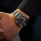 Seiko 5 Sports Automatic Black Dial Silver Steel Strap Watch For Men - SRPD57K1 Authentic Buy Shop Now