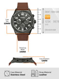 Fossil Brox Multifunction Grey Dial Brown Leather Strap Watch for Men - BQ2800 Authentic Buy Shop Now