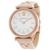 Versace V-Twist White Dial White Leather Strap Watch for Women - VELS00419 Authentic Buy Shop Now