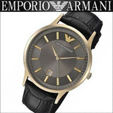 Emporio Armani Renato Quartz Grey Dial Black Leather Strap Watch For Men - AR11049 Authentic Buy Shop Now