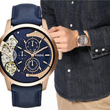 Fossil Townsman Twist Skeleton Blue Dial Blue Leather Strap Watch for Men - ME1138 Authentic Buy Shop Now