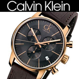 Calvin Klein City Chronograph Grey Dial Brown Leather Strap Watch for Men - K2G276G3 Authentic Buy Shop Now