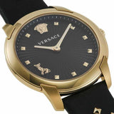 Versace Audrey Quartz Black Dial Black Leather Strap Watch for Women - VELR00319 Authentic Buy Shop Now