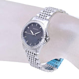 Gucci G Timeless Diamonds Mother of Pearl Black Dial Silver Mesh Bracelet Watch For Women - YA126507 Authentic Buy Shop Now