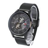 Tommy Hilfiger Spencer Skeleton Black Dial Black Mesh Bracelet Watch for Men - 1791644 Authentic Buy Shop Now