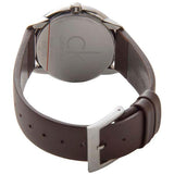Calvin Klein Minimal Silver Dial Brown Leather Strap Watch for Men - K3M221G6 Authentic Buy Shop Now