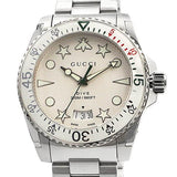 Gucci Dive Quartz White Dial Silver Steel Strap Watch For Men - YA136336 Authentic Buy Shop Now