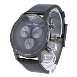 Calvin Klein City Chronograph Grey Dial Black Leather Strap Watch for Men - K2G177C3 Authentic Buy Shop Now