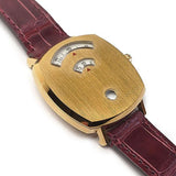 Gucci Grip Quartz Gold Dial Maroon Leather Strap Watch For Women - YA157402 Authentic Buy Shop Now