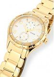 Guess Siren Diamonds Silver Dial Gold Steel Strap Watch for Women - W0442L2 Authentic Buy Shop Now