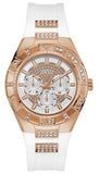 Guess Luna Diamonds White Dial White Rubber Strap Watch for Women - W0653L4 Authentic Buy Shop Now