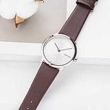 Calvin Klein Minimal Silver Dial Brown Leather Strap Watch for Men - K3M221G6 Authentic Buy Shop Now