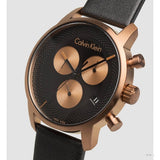 Calvin Klein City Chronograph Black Dial Black Leather Strap Watch for Men - K2G17TC1 Authentic Buy Shop Now