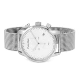 Calvin Klein City Chronograph White Dial Silver Mesh Bracelet Watch for Men - K2G27126 Authentic Buy Shop Now