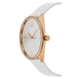 Calvin Klein Accent White Dial White Leather Strap Watch for Women - K2Y2X6K6 Authentic Buy Shop Now