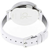 Calvin Klein Equal White Dial White Leather Strap Watch for Women - K3E231L6 Authentic Buy Shop Now